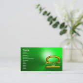 LIBRA, Green Emerald en Gold Visitekaartje (Staand voorkant)