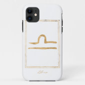 Libra hammered gold stylized astrology zodiaster Case-Mate iPhone case (Achterkant)