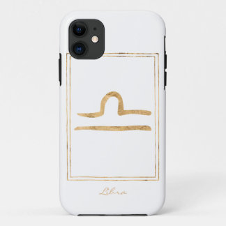 Libra hammered gold stylized astrology zodiaster Case-Mate iPhone case