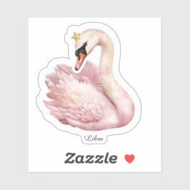 Libra Hemel Zodiac Sticker - Bloemenschal Roze