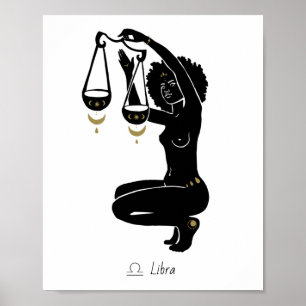 Libra Hemelse Weegschaal Godin Knielend Kunst Poster