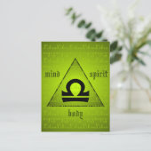 Libra Holistic Triangle Mind Body Spirit Green Briefkaart (Staand voorkant)