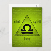 Libra Holistic Triangle Mind Body Spirit Green Briefkaart (Voorkant / Achterkant)