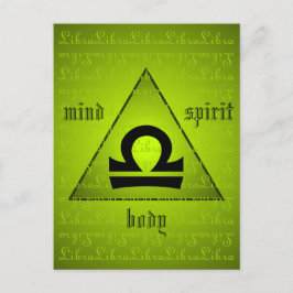 Libra Holistic Triangle Mind Body Spirit Green Briefkaart
