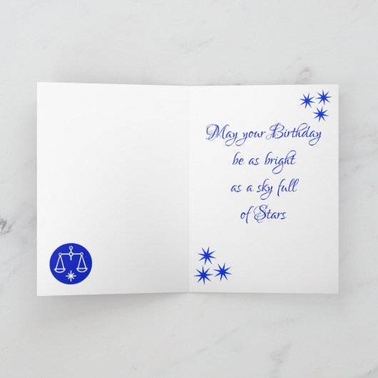 Libra Horoscope Birthday Kaart (Binnen)