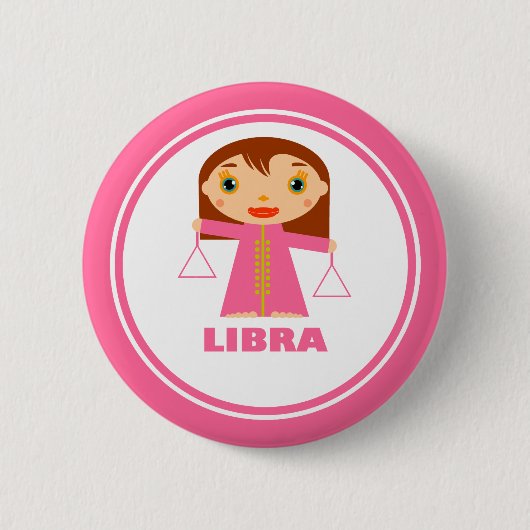 Libra is mijn Zodiac-teken Ronde Button 5,7 Cm (Voorkant)