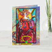 LIBRA, JUSTITIE TAROT ASTROLOGY ZODIAC BIRTHDAY KAART (Voorkant)