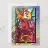 LIBRA, JUSTITIE TAROT ASTROLOGY ZODIAC BIRTHDAY KAART (Voorkant)