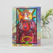 LIBRA, JUSTITIE TAROT ASTROLOGY ZODIAC BIRTHDAY KAART (Staand voorkant)