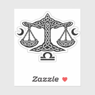 Libra Keltische Maan‑Schaal Sigil   BurnsInHell In Sticker