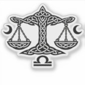 Libra Keltische Maan‑Schaal Sigil | BurnsInHell In Sticker (Voorkant)