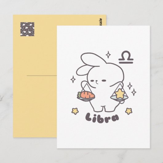 Libra Loppi Tokki Bunny Zodiac Serie Briefkaart (Voorkant / Achterkant)