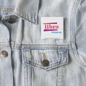 Libra LtRoze Vierkante Button 5,1 Cm (In situ)