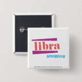 Libra LtRoze Vierkante Button 5,1 Cm (Voorkant /achterkant)