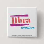 Libra LtRoze Vierkante Button 5,1 Cm (Voorkant)
