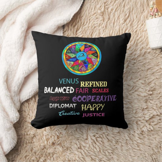 Libra Mandala Personality Zodiac Astrology Kussen (Deken)