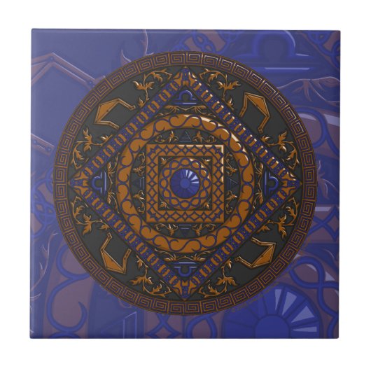 Libra Mandala Tile Tegeltje (Voorkant)