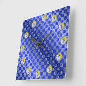 Libra & Metal Ox Vierkante Klok (Hoek)