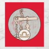 Libra Mucha Art Nouveau Wijn Etiket (Enkel label)