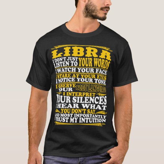 Libra Observe Interpret Trust Intuïtion Tshirt (Voorkant)