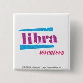 Libra Paars Vierkante Button 5,1 Cm (Voorkant)