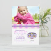 Libra Photo Birthday Party Invitation Kaart (Staand voorkant)