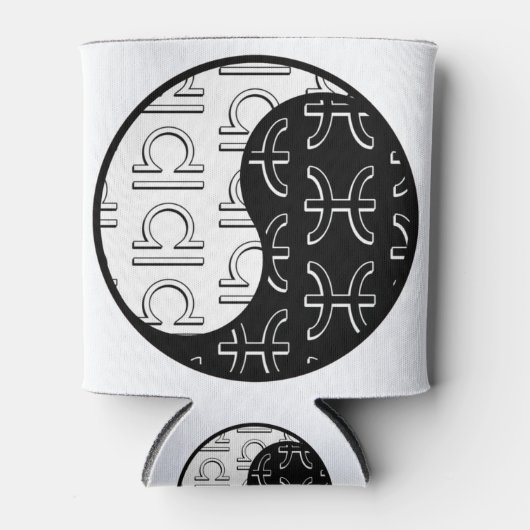 Libra Pisces yin yang zodiaa koppel Blikjeskoeler (Voorkant)
