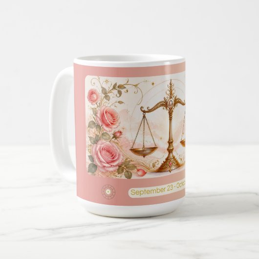 Libra Rose Art Nouveau Mok (Voorkant links)