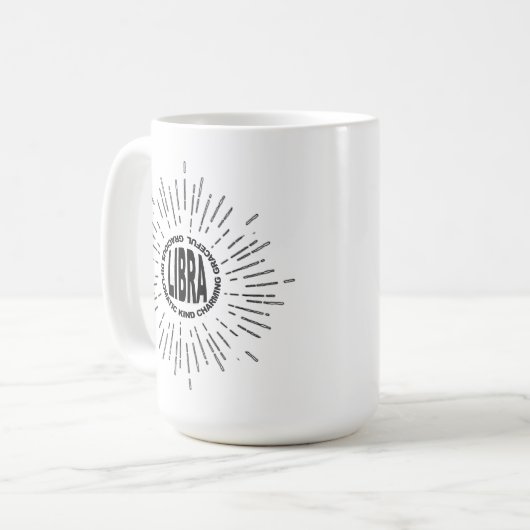 Libra Scales September Birthday October Zodiac Koffiemok (Voorkant links)