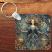 Libra Scales Zodiac Astrology Mystical Birthday Sleutelhanger (Voorkant)