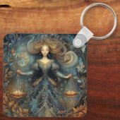 Libra Scales Zodiac Astrology Mystical Birthday Sleutelhanger (Achterkant)