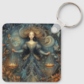 Libra Scales Zodiac Astrology Mystical Birthday Sleutelhanger (Achterkant)
