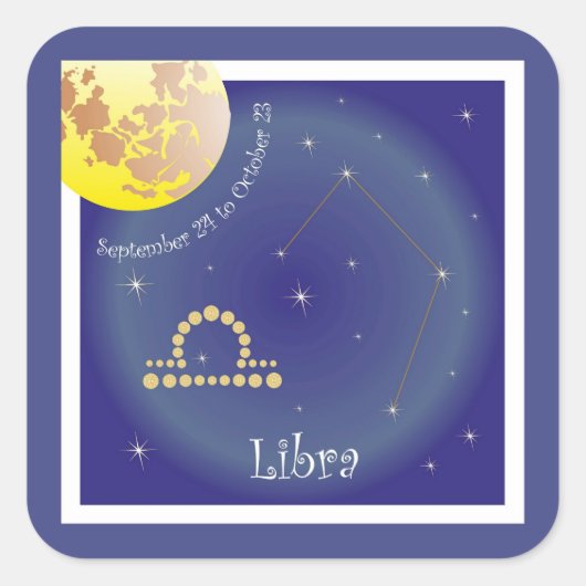 Libra September 24 to October 23 Aufkleber Vierkante Sticker (Voorkant)
