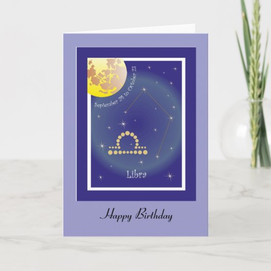 Libra September 24 to October 23 Karte Kaart (Voorkant)