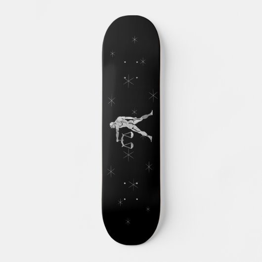 Libra Silver Zodiac Symbol Skateboard Deck (Voorkant)