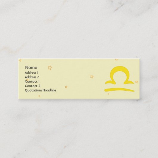 Libra - Skinny Mini Visitekaartje (Voorkant)