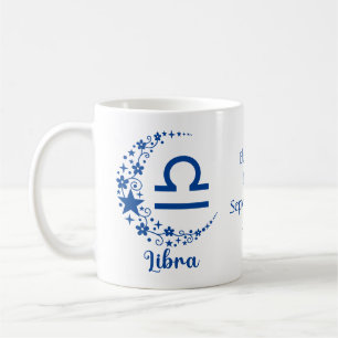 Libra Sterrenbeeld Astrologie Verjaardag Blauw Wit Koffiemok