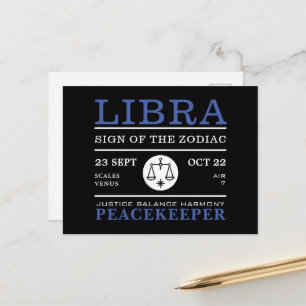 Libra Sterrenbeeld, Astrologisch Briefkaart