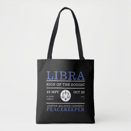 Libra Sterrenbeeld, Astrologisch Tote Bag (Voorkant)