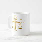 Libra Sterrenbeeld Beker – Gouden Evenwicht Ontwer Koffiemok (Voorkant links)