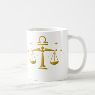 Libra Sterrenbeeld Beker – Gouden Evenwicht Ontwer Koffiemok