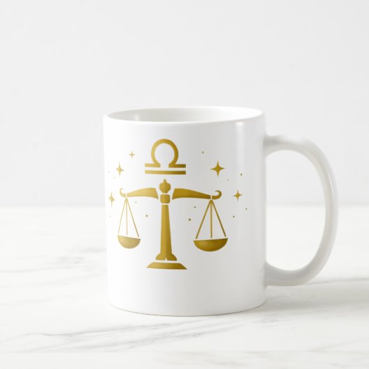 Libra Sterrenbeeld Beker – Gouden Evenwicht Ontwer Koffiemok (Rechts)