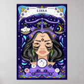 Libra Sterrenbeeld BluePoster - Harmonieus en Luch Poster (Voorkant)