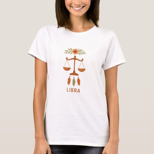 Libra sterrenbeeld boho waterverf T-Shirt (Voorkant)