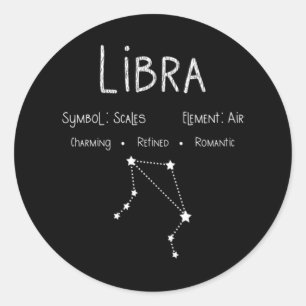 Libra Sterrenbeeld Constellatie Astrologie Cadeau Ronde Sticker