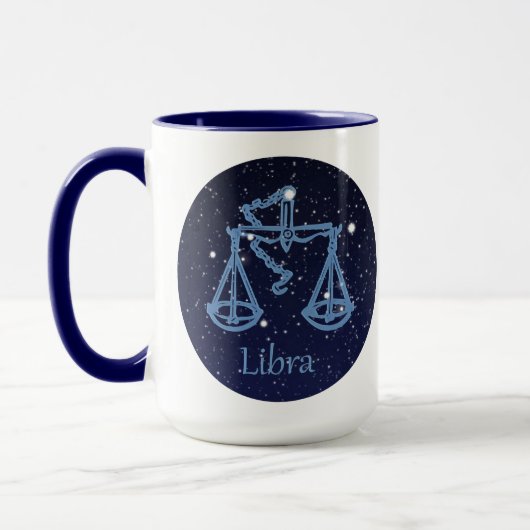 Libra Sterrenbeeld en Sterrenbeeld Libra Mok (Links)