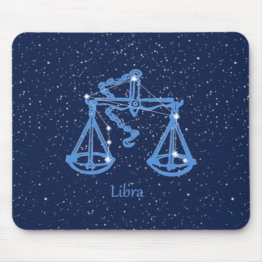 Libra Sterrenbeeld en Sterrenbeeld Libra Muismat (Voorkant)