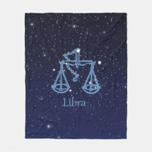 Libra sterrenbeeld en sterrenbeeld met sterren fleece deken