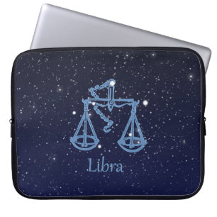 Libra sterrenbeeld en sterrenbeeld met sterren laptop sleeve