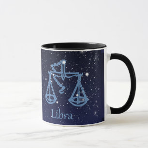 Libra sterrenbeeld en sterrenbeeld met sterren mok